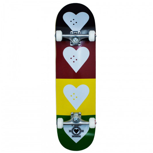 Heart Supply Quad Logo Red Gold Green Complete Skateboard 8.25"