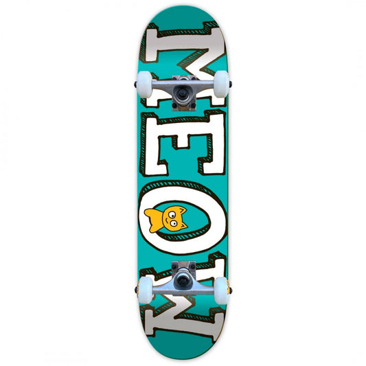 Meow Logo Teal Complete Skateboard - 8.0"