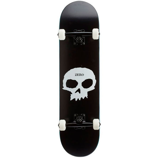 Zero Single Skull Black White Complete Skateboard - 8.0''