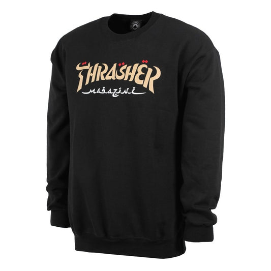 Sweat Crew Thrasher Calligraphy Black