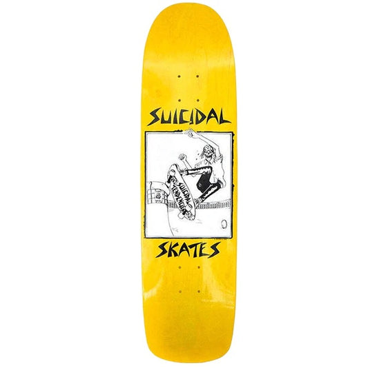 Suicidal Pool Skater Yellow Skateboard Deck 8.5"