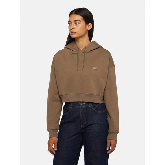 Dickies Oakport Crop Hoodie Sweatshirt - Mushroom