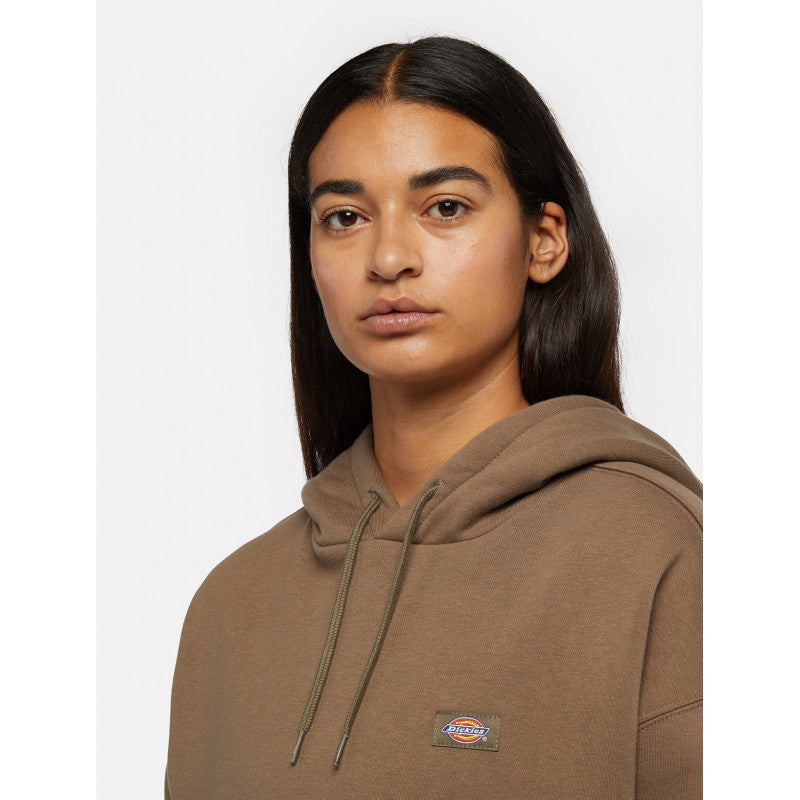 Dickies Oakport Crop Hoodie Sweatshirt - Mushroom