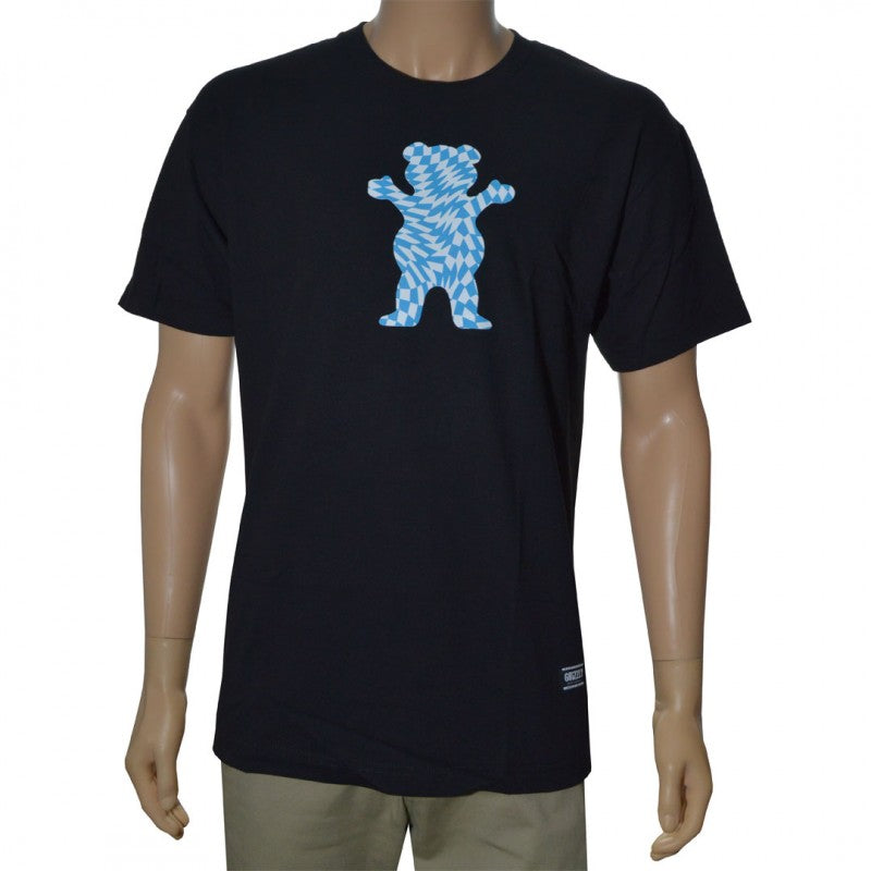 T-Shirt Grizzly Trippy Checkerboard OG Bear Preto