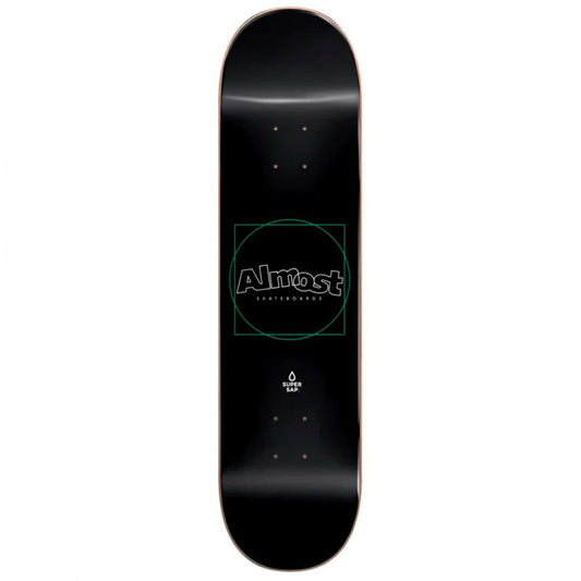 Almost Greener Black Super Sap Skateboard Deck 8.5"