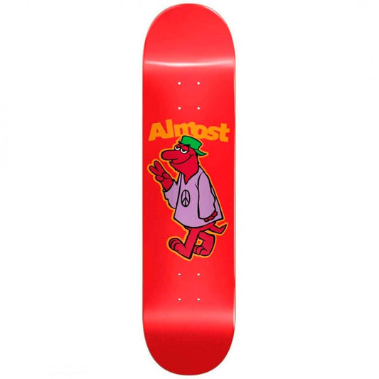 Almost Peace Out Red Skateboard Deck 8.125"