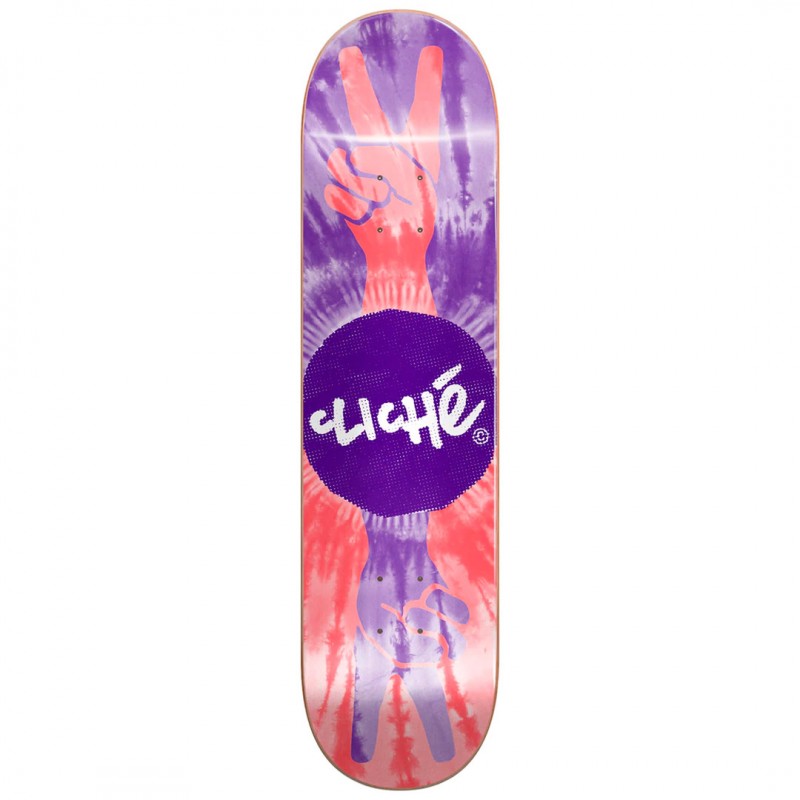 Cliché Peace Purple Red Skateboard Deck 8.0"