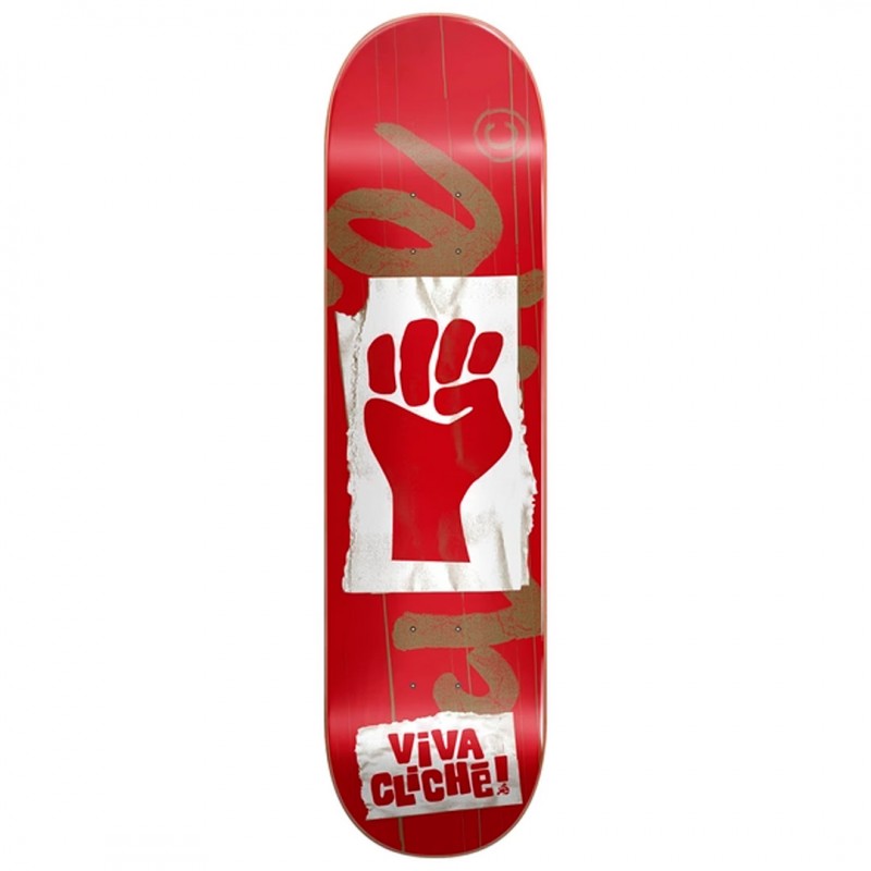 Cliché Viva Cliché Red Gold Skateboard Deck 8.0"