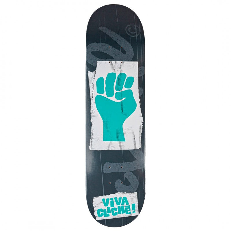 Cliché Viva Cliché Teal Gray Skateboard Deck 8.0"