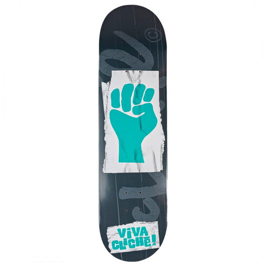 Cliché Viva Cliché Teal Gray Skateboard Deck 8.375"