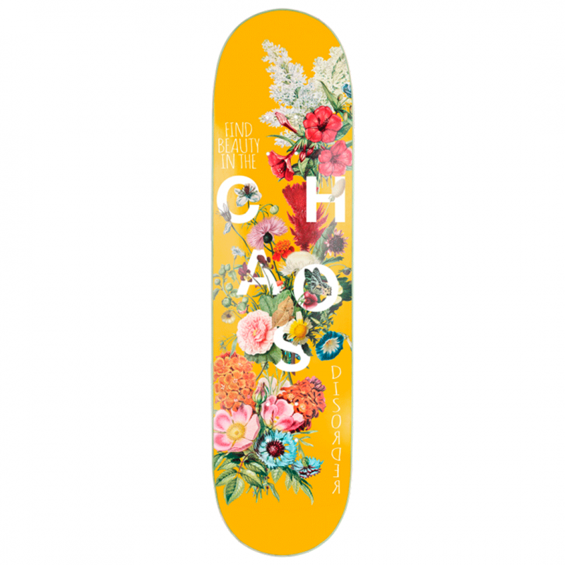 Disorder Beauty In Chaos Yellow Skateboard Deck 8.0"