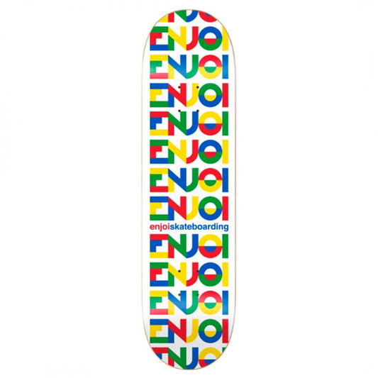 Enjoi All Caps White Hybrid Skateboard Deck 8.0"