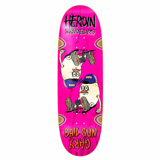 Heroin Bail Gun Gary 4 Symmetrical Egg Skateboard Deck 9.75"