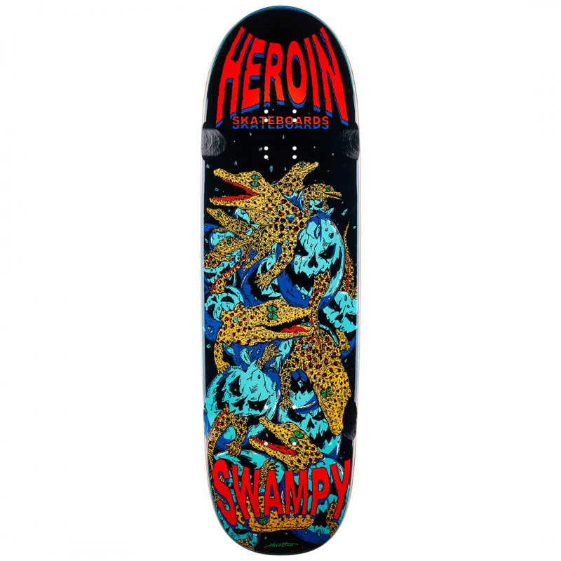 Heroin Swampy Gators Dead Dave Skateboard Deck 9.125"