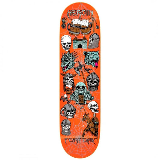 Heroin Tom Day Video City Orange Skateboard Deck 8.5"