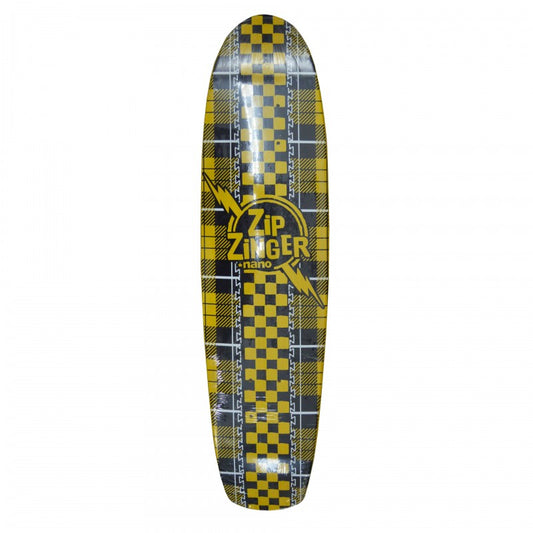 Krooked  Zip Zinger Nano Plaid Yellow Skateboard Deck 7.5"