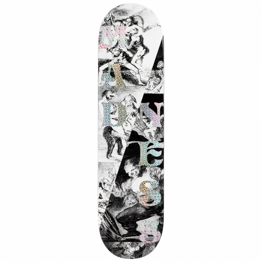 Madness Split Overlap Holographic Swirl Skateboard Deck 8.0"