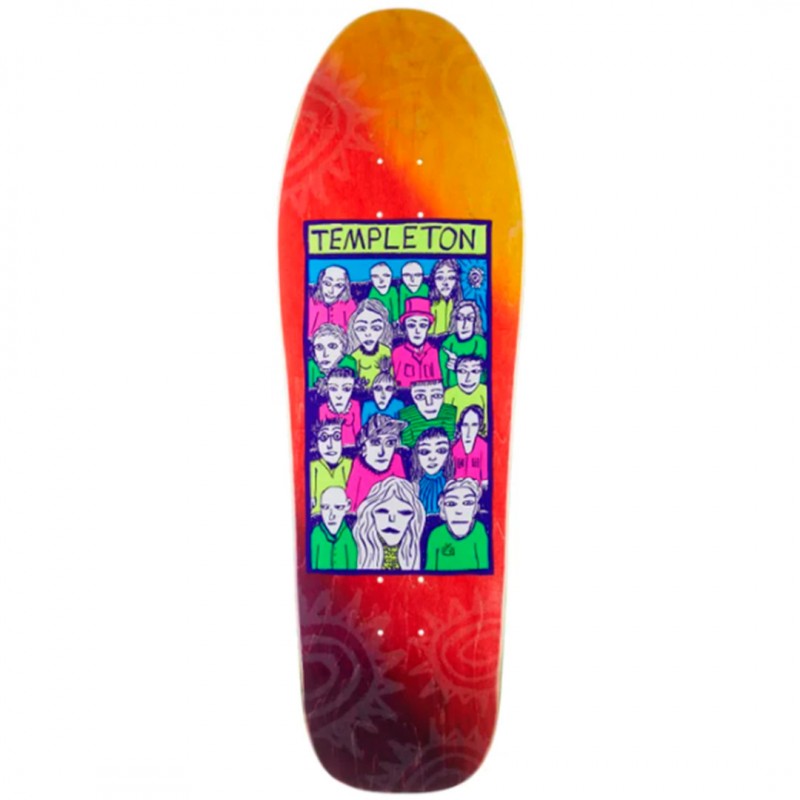 New Deal Ed Templeton Crowd Neon Skateboard Deck 10.125"