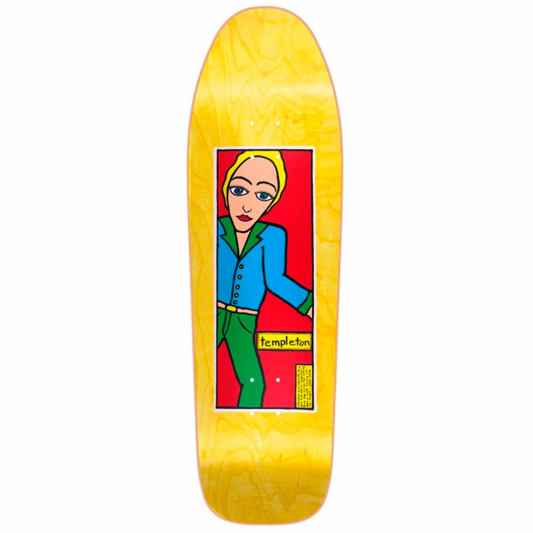 New Deal Ed Templeton Man Yellow Skateboard Deck 9.625"