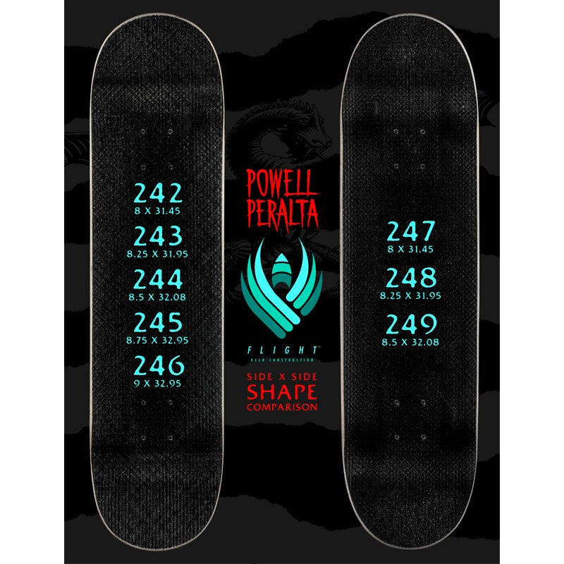 Powell Peralta Flight® Bones Teal Skateboard Deck 8.25"