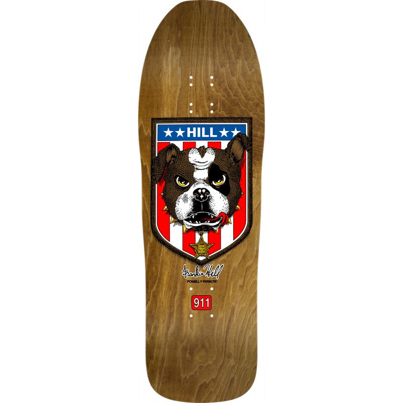 Powell Peralta Frankie Hill Bull Dog Brown Stain Skateboard Deck 10"