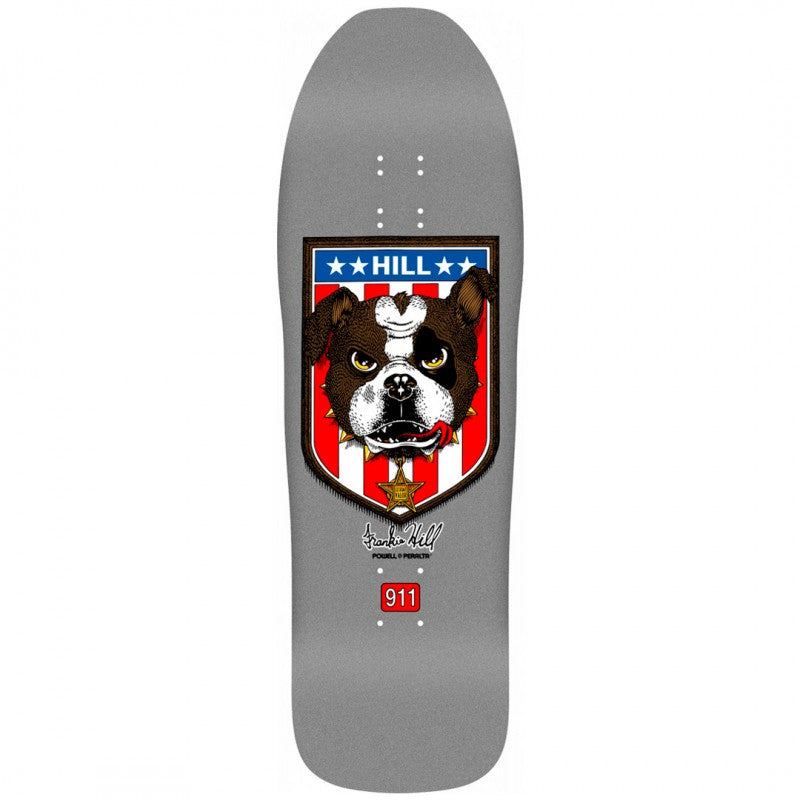 Powell Peralta Frankie Hill Bull Dog Silver Skateboard Deck 10"