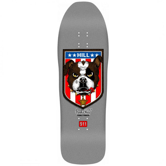 Powell Peralta Frankie Hill Bull Dog Silver Skateboard Deck 10"