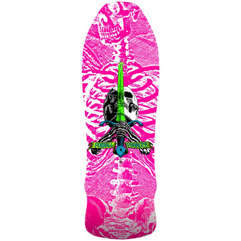 Powell Peralta Geegah Skull and Sword Hot Pink Skateboard Deck 9.75"