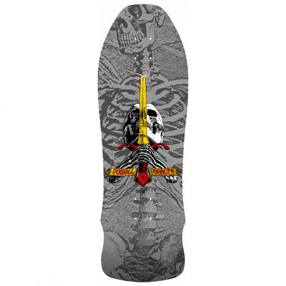 Powell Peralta Geegah Skull and Sword Silver Skateboard Deck 9.75"