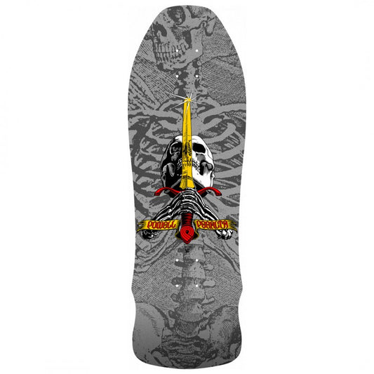 Powell Peralta Geegah Skull and Sword Silver 9.75" Skateboard