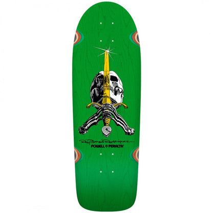 Powell Peralta OG Ray Rodriguez Skull &amp; Sword Green Stain Skateboard Deck 10"