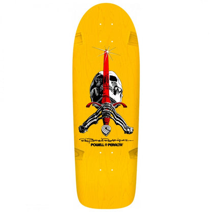 Powell Peralta Ray Rodriguez OG Skull and Sword Yellow Skateboard Deck 10"