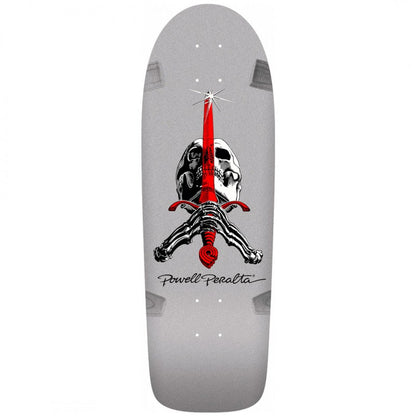 Powell Peralta Ray Rodriguez OG Skull &amp; Sword Silver Skateboard Deck 10"