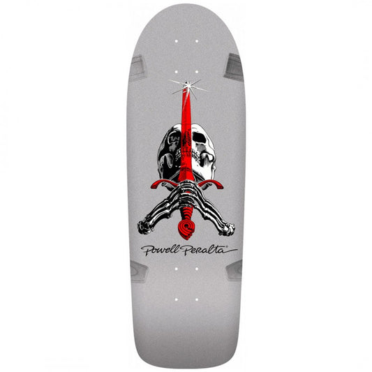 Powell Peralta Ray Rodriguez OG Skull & Sword Silver Skateboard Deck 10"