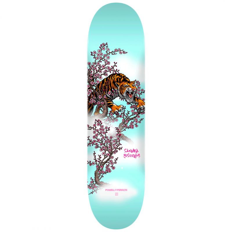 Powell Peralta Sakura Yosozumi Tiger Light Blue Skateboard Deck 8.25"