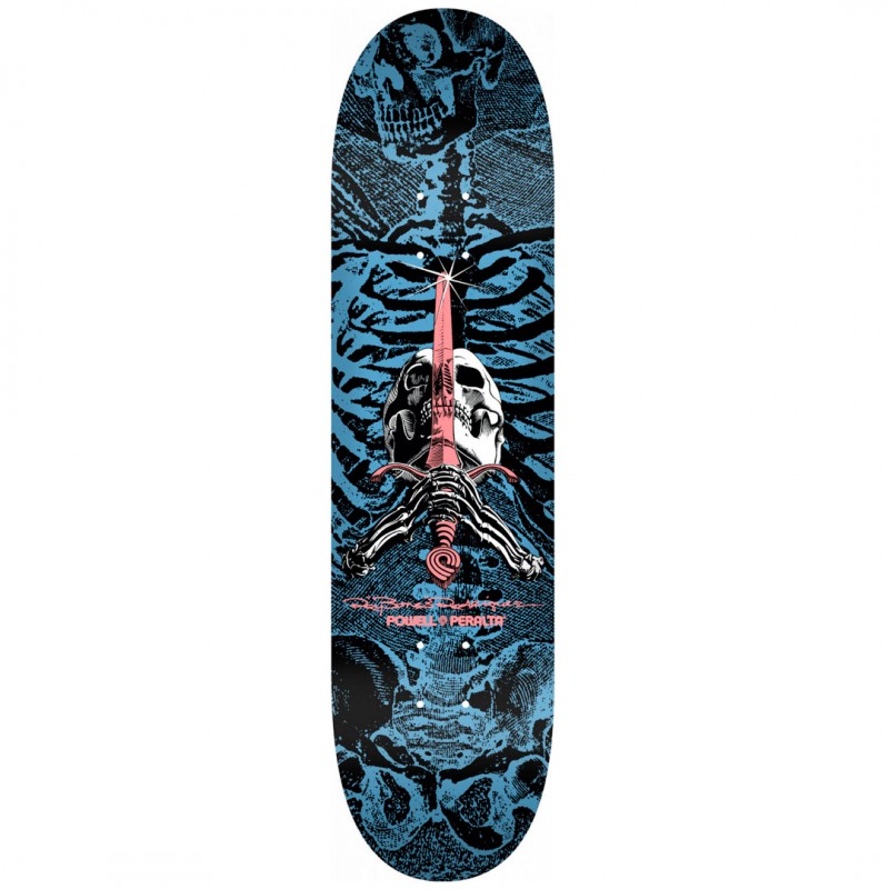 Powell Peralta Skull and Sword Blue Skateboard Deck 8.75"