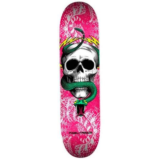 Powell Peralta Skull &amp; Snake One Off Pink Skateboard Deck 7.75"