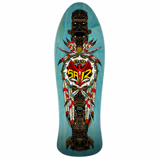 Powell Peralta Steve Saiz Totem Blue Stain Skateboard Deck 10"