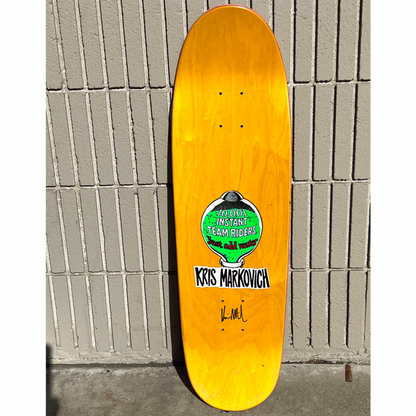 Prime Kris Markovich Thumbs Up Yellow Skateboard Deck 9.0" (SIGNED)