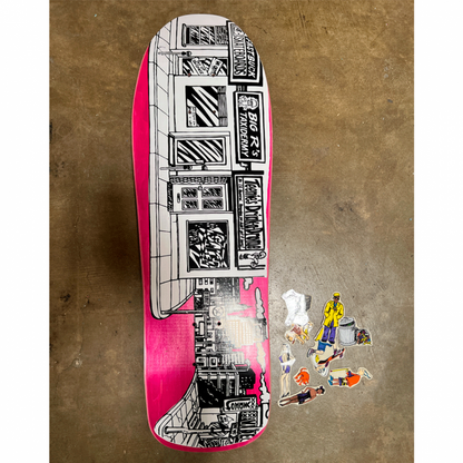 Prime Sticker-O-Rama Pink Skateboard Deck 9.5"