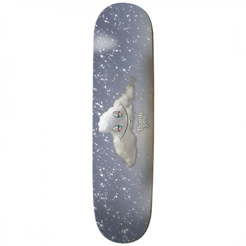 Thank You Head In The Snow Clouds Gray Skateboard Deck 8.5"