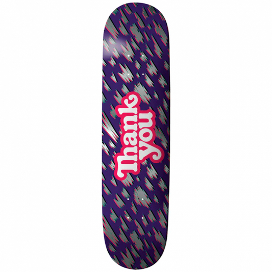 Thank You Modern Logo Silver Foil Skateboard Deck 8.25"