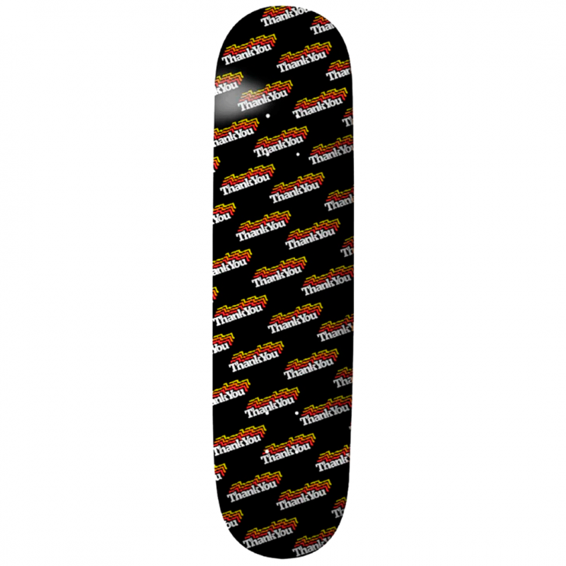 Thank You Retro Black Skateboard Deck 8.25"