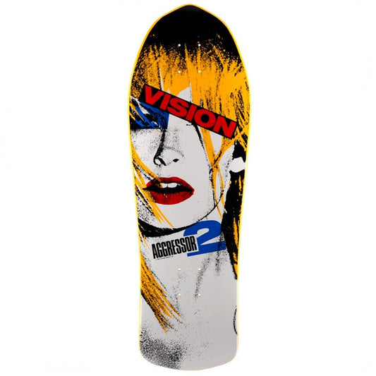 Vision Aggressor 2 Yellow Skateboard Deck 10.25"