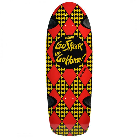 Vision Go Skate Or Go Home Black Yellow Skateboard Deck 10.25"