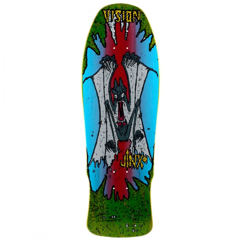 Vision Original Jinx Green Stain Skateboard Deck 9.75"