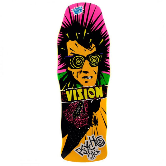 Vision Original Psycho Stick Yellow Skateboard Deck 10"