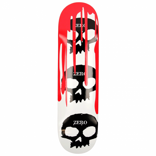 Zero 3 Skull Blood 2 White Black Red Skateboard Deck 8.125"