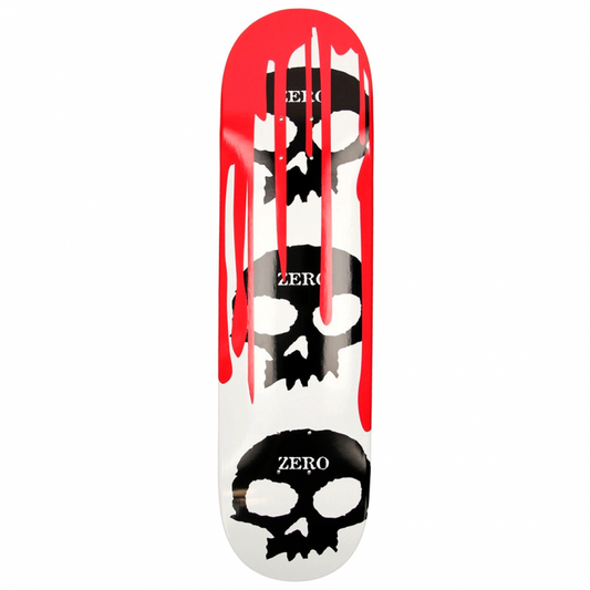 Zero 3 Skull Blood 2 White Black Red Skateboard Deck 8.375"