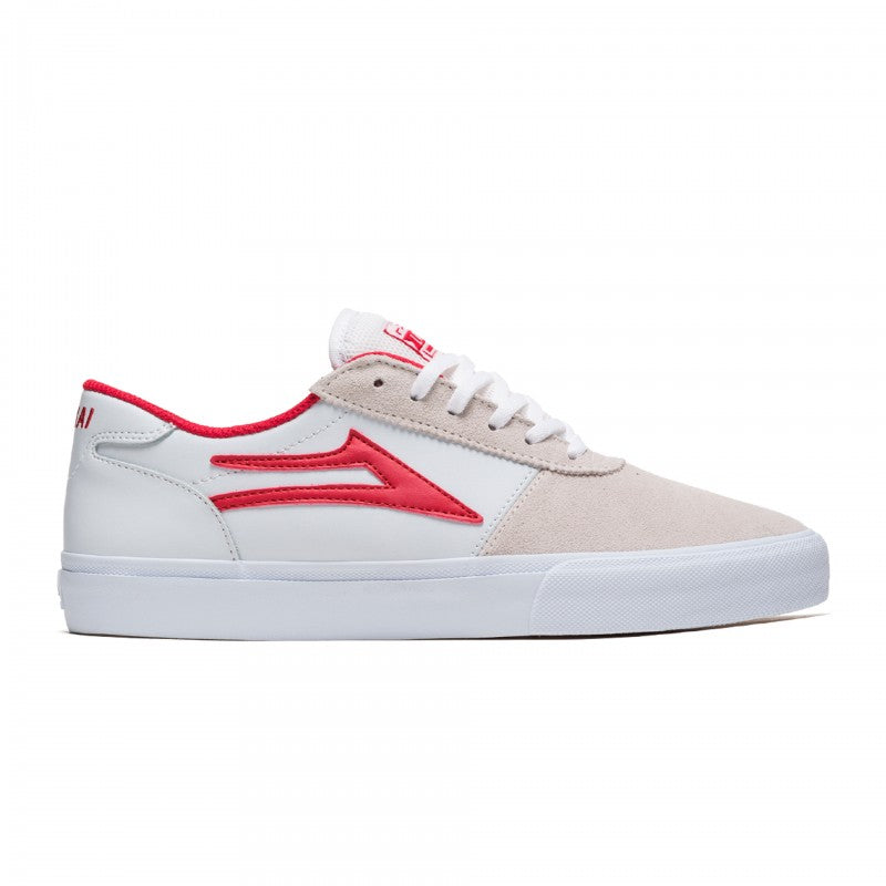 Lakai Manchester White/Red Suede Sneakers